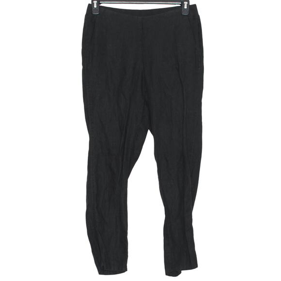 J Jill Pants Love Linen Ankle Minimalist Athleisure Casual Pull On Black Small - Picture 1 of 5
